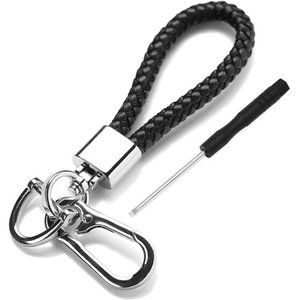 Key Chain for Car Keys Organizer Accessories with D-ring Braided Microfiber Leat